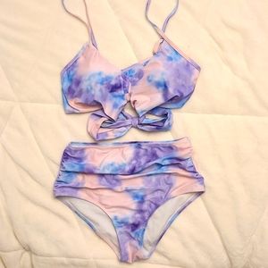 MOOSLOVER Women Leopard High Waisted Bikini Criss Cross Push Up 2 Piece Swimsuit